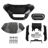 Harley Dyna Low Rider Street Bob Super Glide Club Style Headlight Shark Fairing Front Mask w/LED Headlamp DRL Turn Signal Kit
