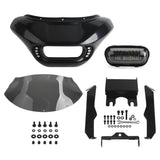 Harley Dyna Low Rider Street Bob Super Glide Club Style Headlight Shark Fairing Front Mask w/LED Headlamp DRL Turn Signal Kit