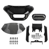 Harley Dyna Low Rider Street Bob Super Glide Club Style Headlight Shark Fairing Front Mask w/LED Headlamp DRL Turn Signal Kit