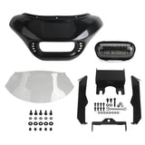 Harley Dyna Low Rider Street Bob Super Glide Club Style Headlight Shark Fairing Front Mask w/LED Headlamp DRL Turn Signal Kit