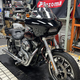 Harley Dyna Low Rider Street Bob Super Glide Club Style Headlight Shark Fairing Front Mask w/LED Headlamp DRL Turn Signal Kit