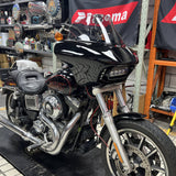 Harley Dyna Low Rider Street Bob Super Glide Club Style Headlight Shark Fairing Front Mask w/LED Headlamp DRL Turn Signal Kit