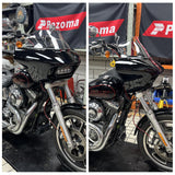 Harley Dyna Low Rider Street Bob Super Glide Club Style Headlight Shark Fairing Front Mask w/LED Headlamp DRL Turn Signal Kit