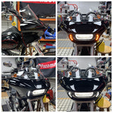 Harley Dyna Low Rider Street Bob Super Glide Club Style Headlight Shark Fairing Front Mask w/LED Headlamp DRL Turn Signal Kit