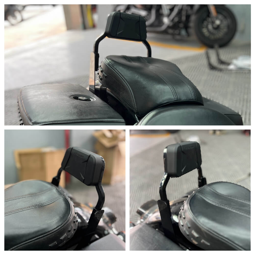 Harley M8 Softail Heritage Classic FLHCS Hydra-Glide Revival FLI Club Style Passenger Backrests Low profile Fixed Mini Sports Sissy Bar Kit 2018- - pazoma