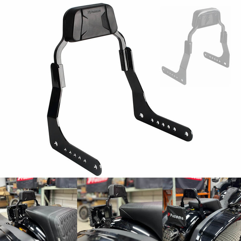 Harley M8 Softail Low Rider ST FXLRST FXRST Sport Glide FLSB Club Style Passenger Backrests Low profile Fixed Mini Sports Sissy Bar Kit 18-up - pazoma