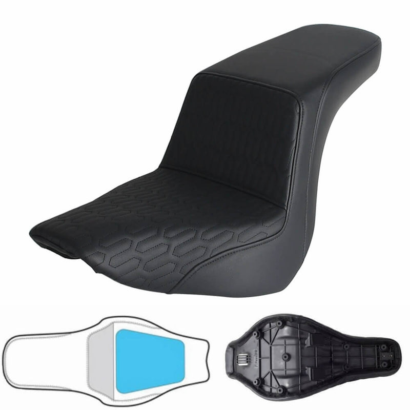 Harley M8 Softail Low Rider ST S Sport Glide FLSB FXLR FXLRS FXLRST 117 18-2025 LS Step 2-Up Gel Pad Seat Comfort type Widened Passenger Seat - pazoma