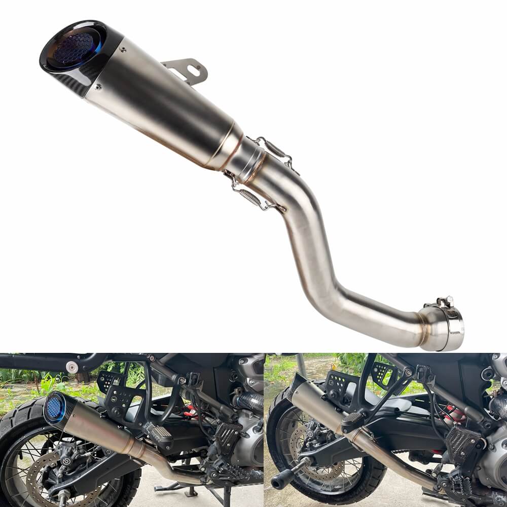 Harley Pan America 1250 Special RA1250S RA1250 Stainless Steel Muffler Slip-On Pipe Exhaust System Tailpipe with End Cap Grill 2021-2023 - pazoma
