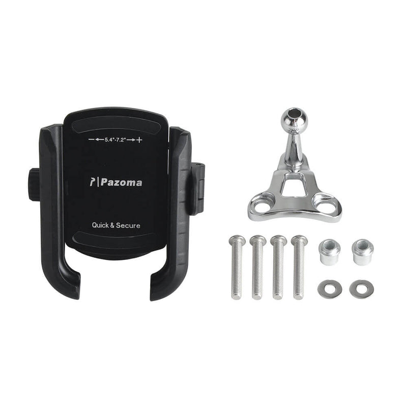 Harley Softail Fat Boy Bob Deluxe Heritage Handlebar Phone Carrier Mount Holder One-Touch Quick Lock Stand 360 Rotation Bracket - pazoma