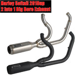 Harley M8 Softail 2 into 1 Big Bore Full Exhaust System Stainless Steel Muffler Low Rider S ST Fat Street Bob Standard Slim Deluxe FXLR '18-Up