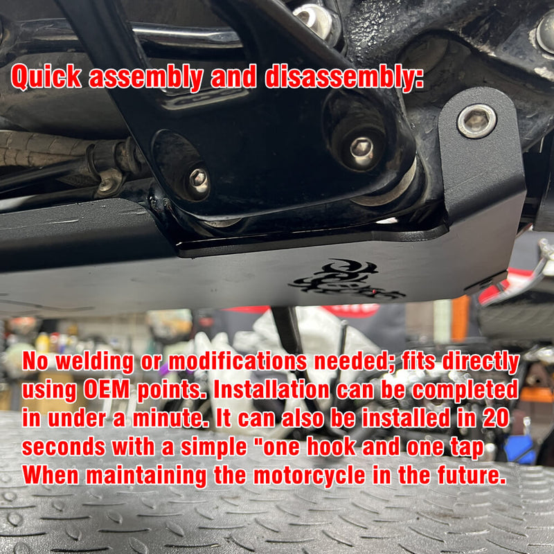 Harley Softail Low Rider S Fat Boy Street Bob Breakout Sport Glide Aluminum Engine Guard Sumpguard Skid Plate Belly Pan Chassis Protection Cover 18-26 - pazoma