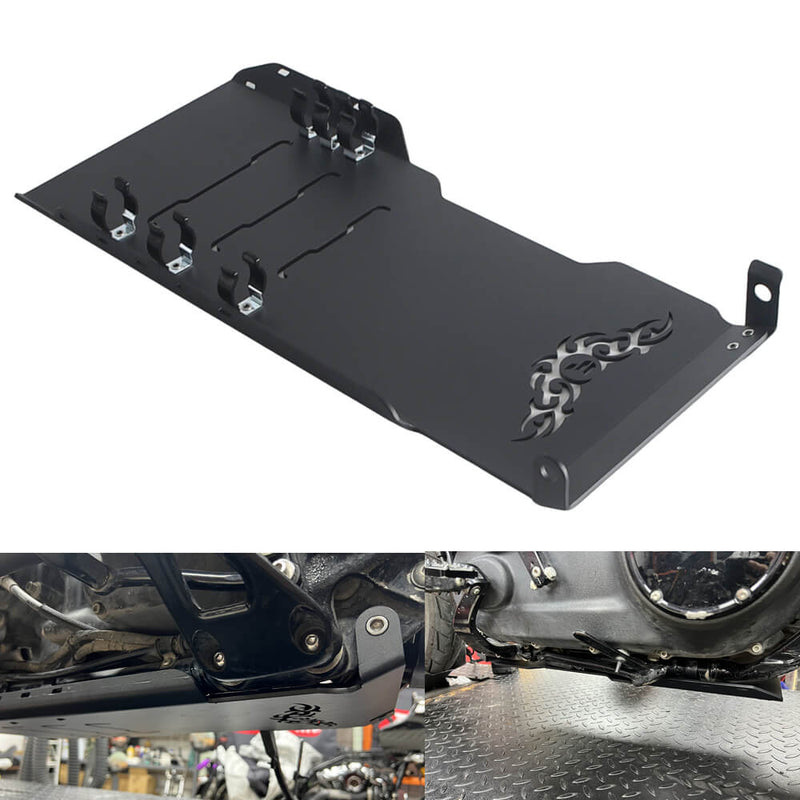 Harley Softail Low Rider S Fat Boy Street Bob Breakout Sport Glide Aluminum Engine Guard Sumpguard Skid Plate Belly Pan Chassis Protection Cover 18-26 - pazoma