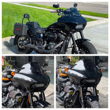 Harley Softail M8 Fat Bob FXFB 114 FXFBS Club Style Headlight Shark Fairing Front Mask Kit w/9 in. Flare Windshield 2018-2024 - pazoma