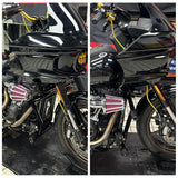 Harley Softail M8 Low Rider ST 117 FXLRST Front High 2 Step Crash Bar Cage Highway Engine Guard Rear Passenger Frame Slider Peg