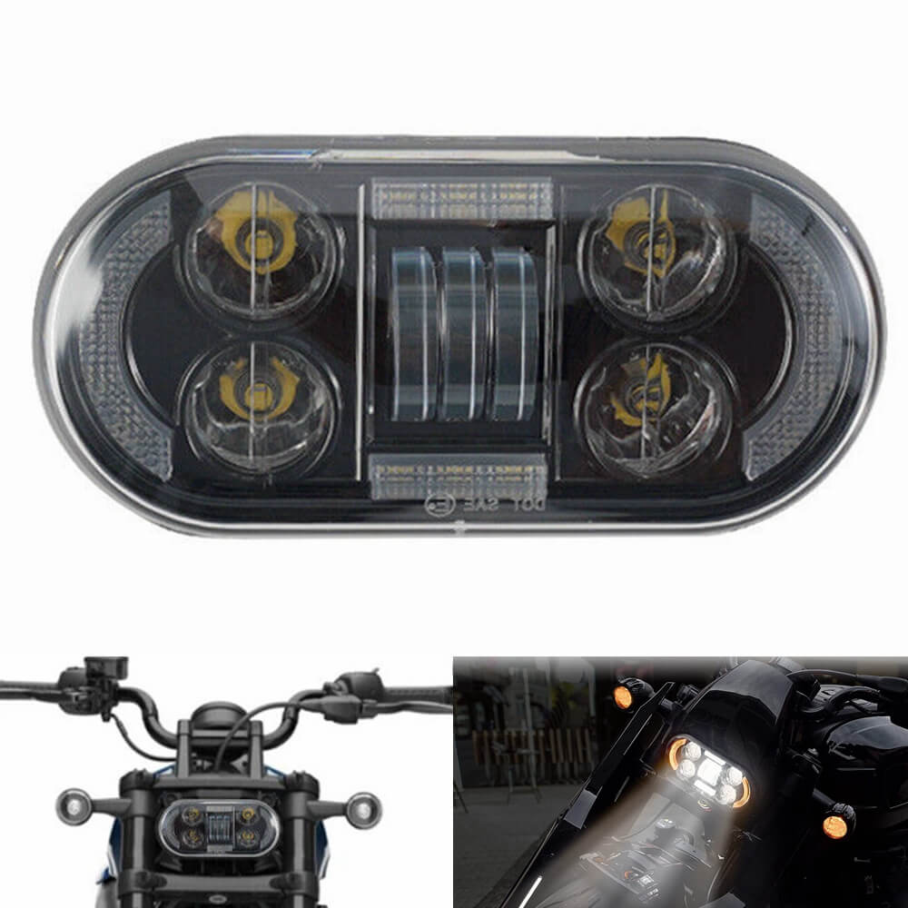 Harley Sportster S 1250 RH1250S Black LED Headlight Projector Headlamp Head Lamp Kit With Turn Signal & Daylight Running Light DRL 2021-2023 - pazoma