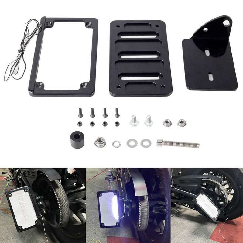 Harley Sportster S 1250 RH1250S Mini Bullet 3 in 1 LED Turn Signals Tail Light DRL Side Mount License Plate Bracket Frame 21- - pazoma