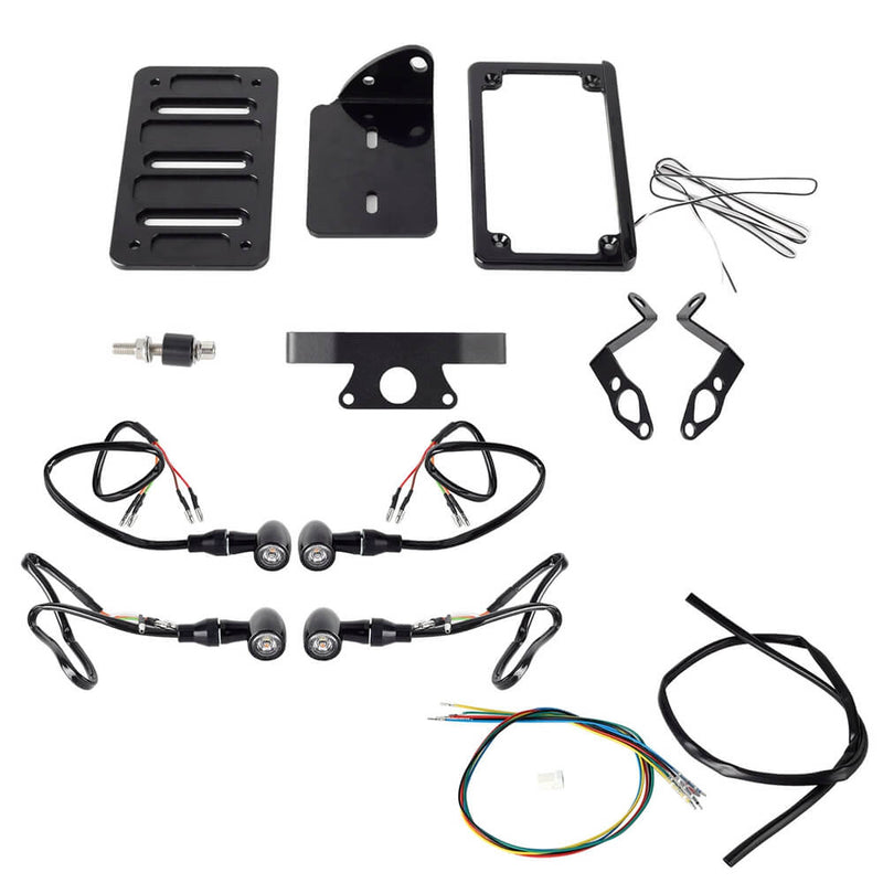 Harley Sportster S 1250 RH1250S Mini Bullet 3 in 1 LED Turn Signals Tail Light DRL Side Mount License Plate Bracket Frame 21- - pazoma