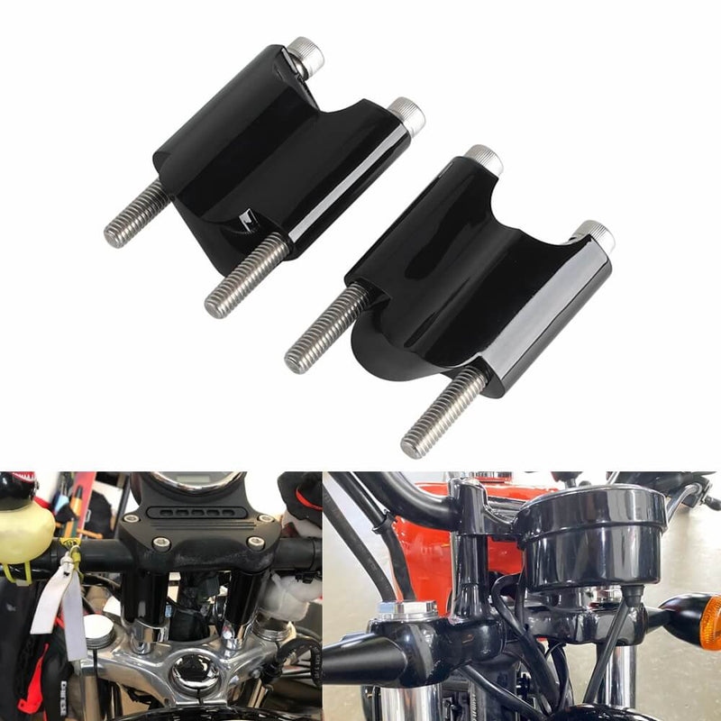 2" Rise Handlebar Riser 1" Bar Heighten Block Extension Kit For Dyna Street Bob FXDB/I 2008-2012 Sportster Low/SuperLow XL883L XL1200T - pazoma