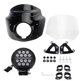 Headlight Fairing Lamp mask Cowl Windshield For Harley M8 Softail Low Rider S 114 117 FXLRS w/5.75'' LED Projection Headlamp - pazoma