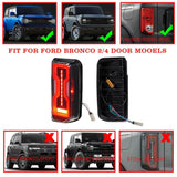 LED Tail Lights for 2021-2024 Ford Bronco Halogen Taillights Upgrade LED Rear Running Brake Lamps Stop Turn Signals Reversing Light Tail Lamps - pazoma