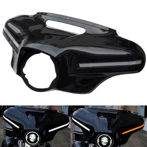 LED 2023 CVO Style Front Outer Fairing Batwing Cowl DRL w/Turn Signal For Harley Touring Street Glide Special ST CVO/SE Tri Glide Ultra Classic 14-24 - pazoma