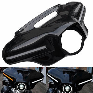 Harley Touring Revival FLH FLHXS FLHXST FLHTCU FLHTK FLHTCUTG FLHT 2014-2024 LED 2023 CVO Style Front Outer Fairing Batwing Cowl w/DRL Turn Signal - pazoma