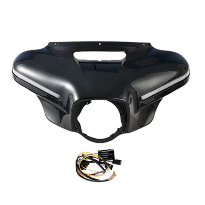 LED 2023 CVO Style Front Outer Fairing Batwing Cowl DRL w