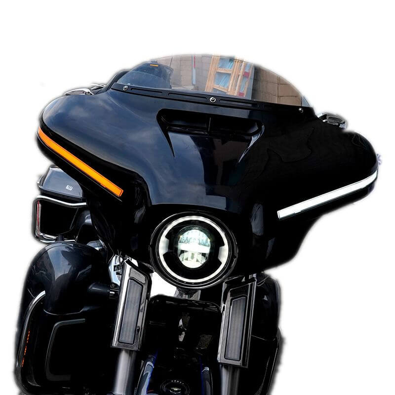 LED 2023 CVO Style Front Outer Fairing Batwing Cowl DRL w/Turn Signal For Harley Touring Electra Glide Ultra Classic Limited CVO/SE 2014-2024 - pazoma