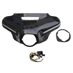 LED 2023 CVO Style Front Outer Fairing Batwing Cowl DRL w/Turn Signal For Harley Touring Electra Glide Ultra Classic Limited CVO/SE 2014-2024 - pazoma