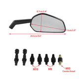 CNC Carbon Fiber Mirrors Rearview Side Mirror For 8mm 10mm Mirror Thread and Harley Davidson - pazoma