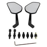 WTP Universal Motorcycle Mirrors – Black Carbon Look, 8mm/10mm, Pair, Rectangular