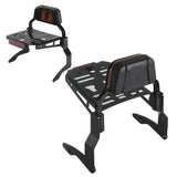 Mini Pad Short Passenger Sissy Bar Upright Backrest W/Luggage Rack For Harley Touring Road Glide Road King Street Glide Special ST CVO '14-