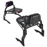 Mini Pad Short Passenger Sissy Bar Upright Backrest W/Luggage Rack For Harley Touring Road Glide Road King Street Glide Special ST CVO '14-