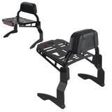 Mini Pad Short Passenger Sissy Bar Upright Backrest W/Luggage Rack For Harley Touring Road Glide Road King Street Glide Special ST CVO '14-