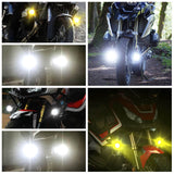 Motorcycle Fog Lights Dual Color Strobe 80W LED Spotlights Auxiliary Anti-Fog Light for Night Riding Off-Road Dirt Bike ATV UTV - pazoma