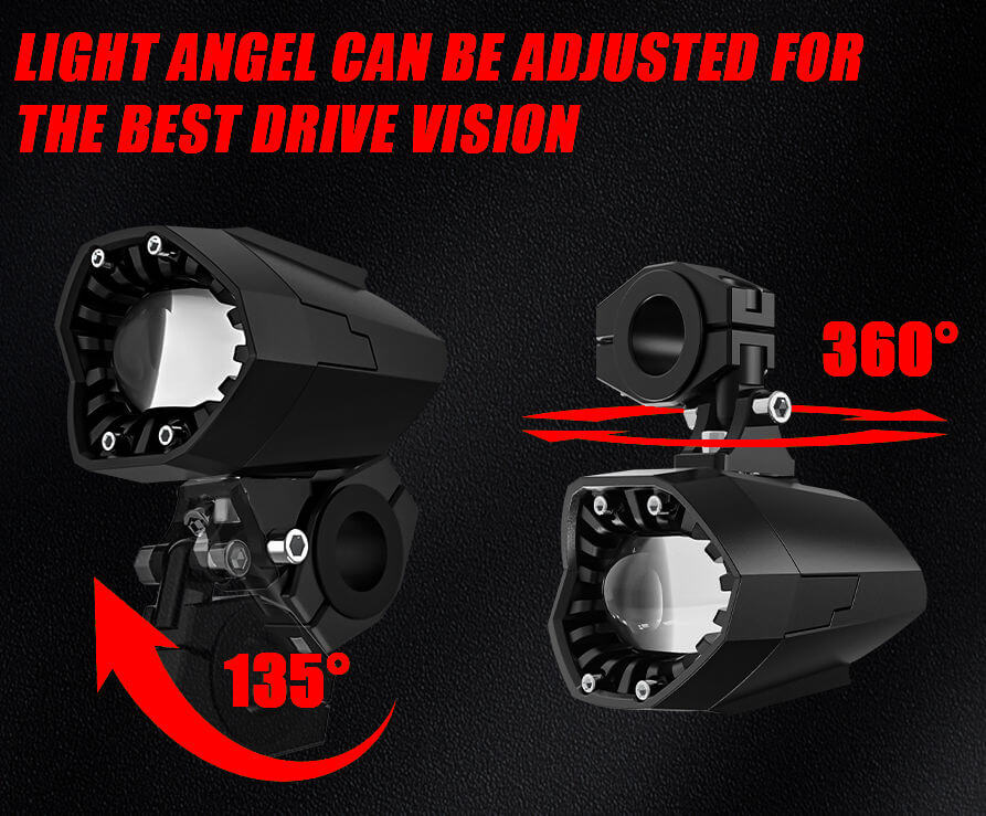 Motorcycle Fog Lights Dual Color Strobe 80W LED Spotlights Auxiliary Anti-Fog Light for Night Riding Off-Road Dirt Bike ATV UTV - pazoma