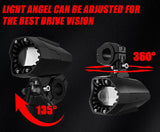 Motorcycle Fog Lights Dual Color Strobe 80W LED Spotlights Auxiliary Anti-Fog Light for Night Riding Off-Road Dirt Bike ATV UTV - pazoma