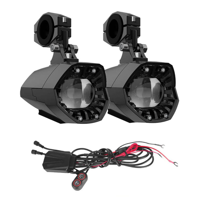 Motorcycle Fog Lights Dual Color Strobe 80W LED Spotlights Auxiliary Anti-Fog Light for Night Riding Off-Road Dirt Bike ATV UTV - pazoma