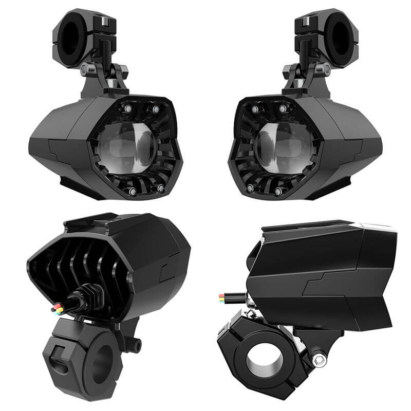 Motorcycle Fog Lights Dual Color Strobe 80W LED Spotlights Auxiliary Anti-Fog Light for Night Riding Off-Road Dirt Bike ATV UTV - pazoma