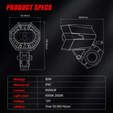 Motorcycle Fog Lights Dual Color Strobe 80W LED Spotlights Auxiliary Anti-Fog Light for Night Riding Off-Road Dirt Bike ATV UTV - pazoma