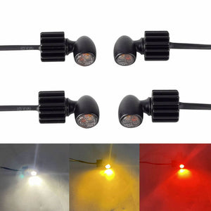 Motorcycle Super Mini Small 3 in 1 Rear LED Turn Signal Light Indicators w/Brake Tail Light 2 in 1 Front Blinker w/DRL For Harley Bobber - pazoma