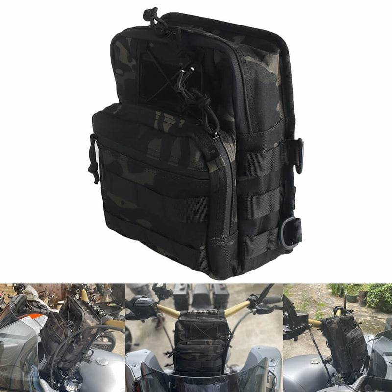 Utility Molle Bar Handlebar T-Bar Bag Handle Bags For Harley Dyna Street Bob FXBB Softail Sportster Tool Pouch Trunk Storage Bag - pazoma