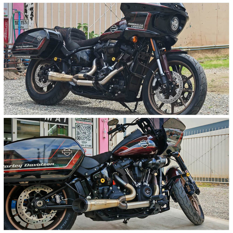 New Highway Engine Guard Crash Bar Passenger Peg Frame Slider For Harley 18UP Softail Low Rider S ST Streetbob Fat Bob Standard - pazoma