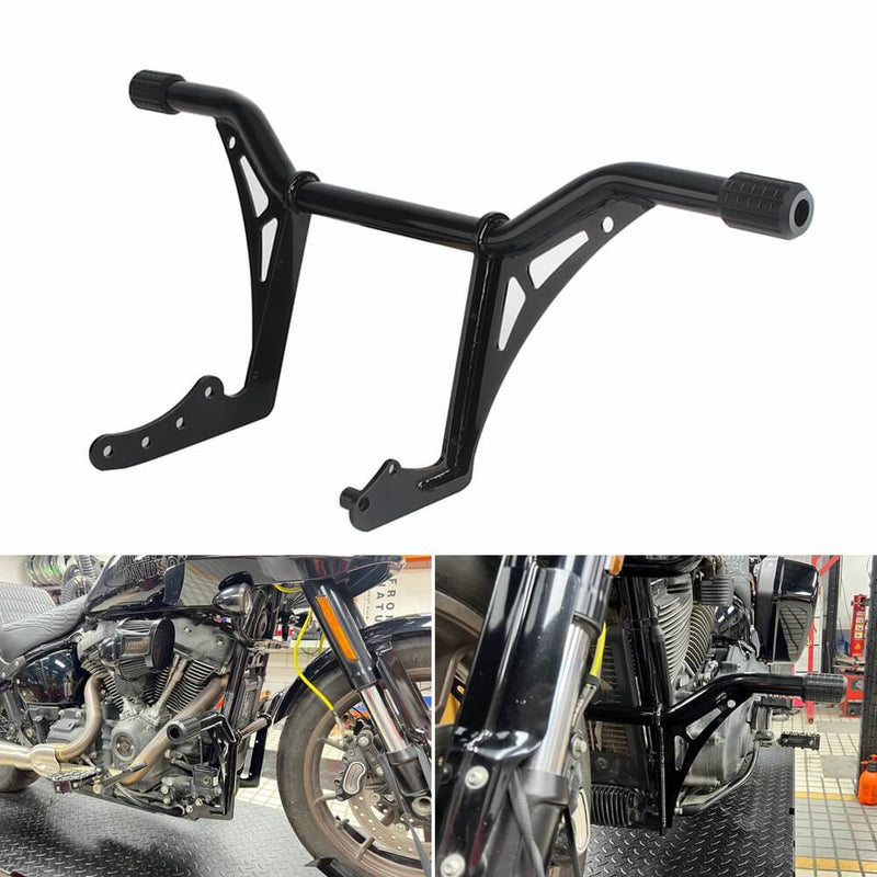 Highway Engine Guard Crash Bar Passenger Peg Frame Slider For 2018-2025 Harley Softail Streetbob Low Rider S ST Fat Bob Standard - pazoma