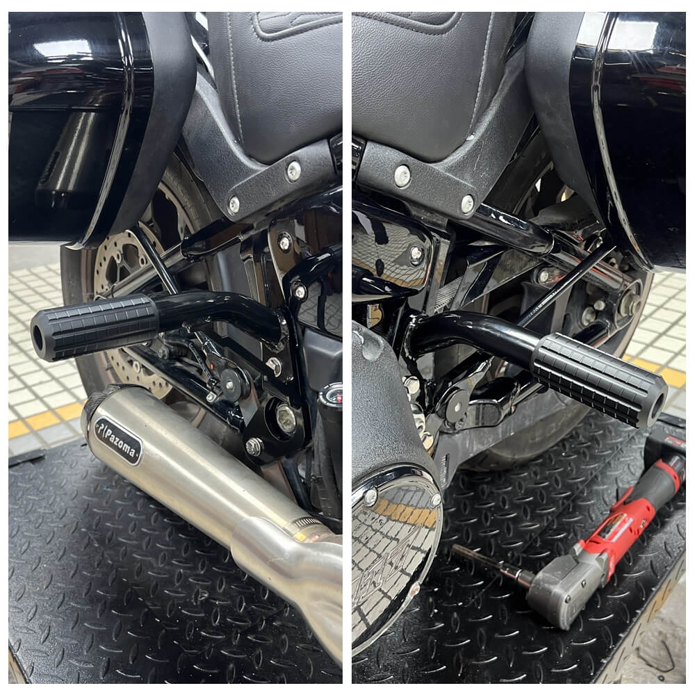 Highway Engine Guard Crash Bar Passenger Peg Frame Slider For 2018-2024 Harley Softail Streetbob Low Rider S ST Fat Bob Standard - pazoma