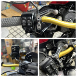 Offset Perch Mount Kit Phone Carrier Mount Holder One-Touch Quick Lock Stand For Harley Honda Kawasaki Victory Yamaha BMW - pazoma