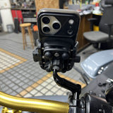 Offset Perch Mount Kit Phone Carrier Mount Holder One-Touch Quick Lock Stand For Harley Honda Kawasaki Victory Yamaha BMW - pazoma