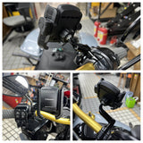 Offset Perch Mount Kit Phone Carrier Mount Holder One-Touch Quick Lock Stand For Harley Honda Kawasaki Victory Yamaha BMW - pazoma