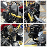 Offset Perch Mount Kit Phone Carrier Mount Holder One-Touch Quick Lock Stand For Harley Honda Kawasaki Victory Yamaha BMW - pazoma