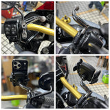 Offset Perch Mount Kit Phone Carrier Mount Holder One-Touch Quick Lock Stand For Harley Honda Kawasaki Victory Yamaha BMW - pazoma